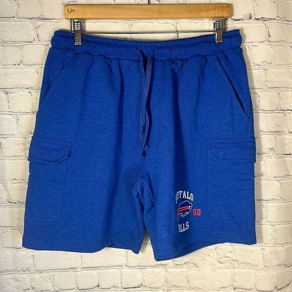 NFL Team Apparel Blue Buffalo Bills Sweatpants Shorts size L Large NEW - Picture 1 of 9